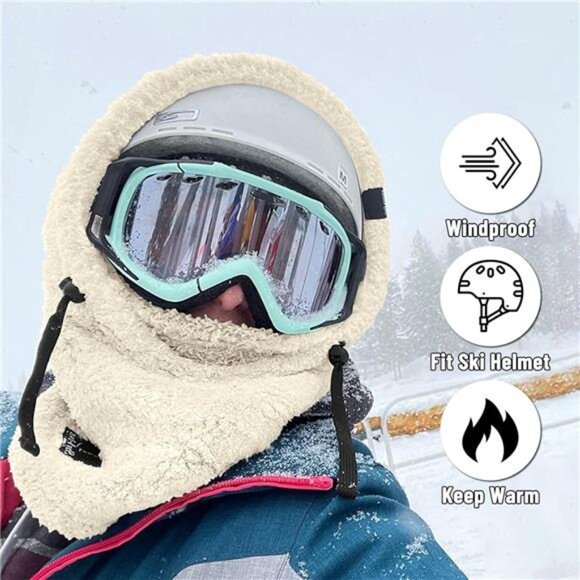 Fleece Windproof Ski Mask - Picture 3 of 6